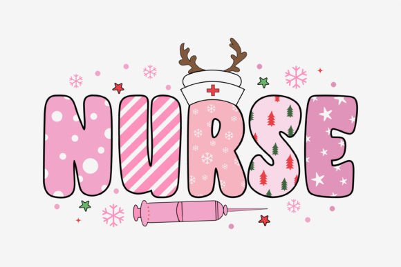 Evaluating the Pink Nurse Christmas Retro Design for Embroidery