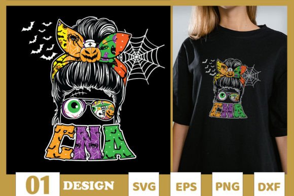 Evaluating the Spooky Nurse Messy Bun Halloween Embroidery Design