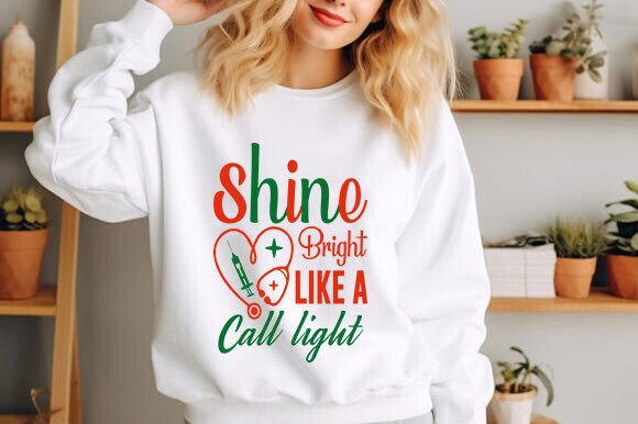 Funny Nurse Christmas Shirt Design for Embroidery